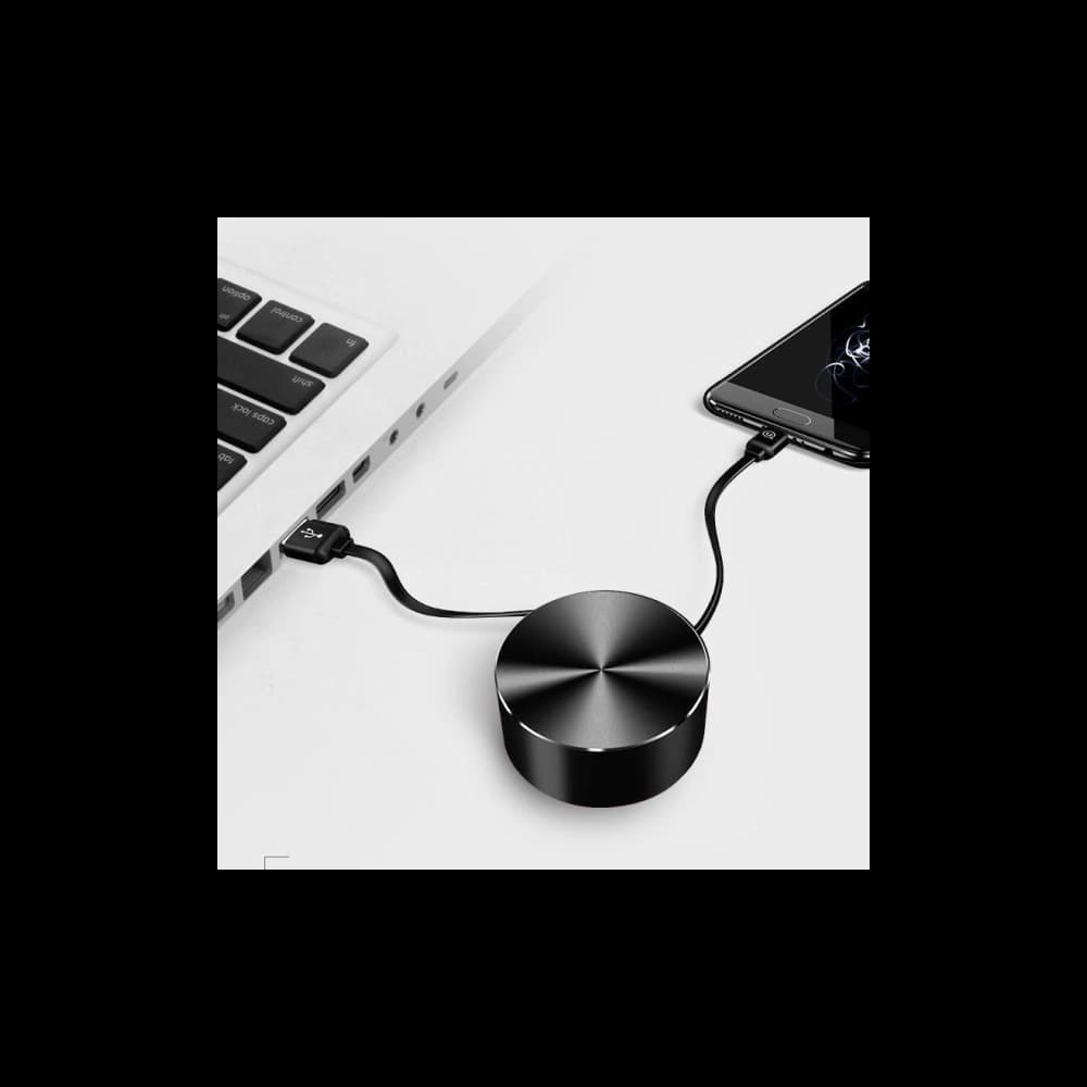 USAMS U-Bin US-SJ163 USB-A/microUSB 2A 1m fekete/kábel spirálos - 3