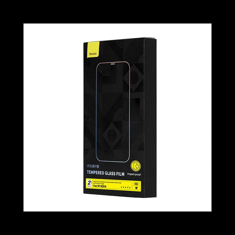 Edzett üveg Baseus Crystal 0.3mm Apple iPhone XS/X [2 PACK] - 8