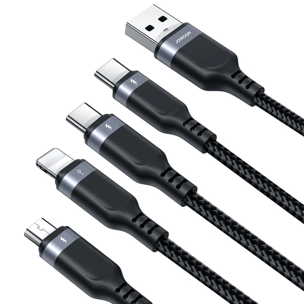 Joyroom 1.2m Kabel S-1T4018A18 4in1 USB-A/2x USB-C - Lightning - microUSB schwarz - 4