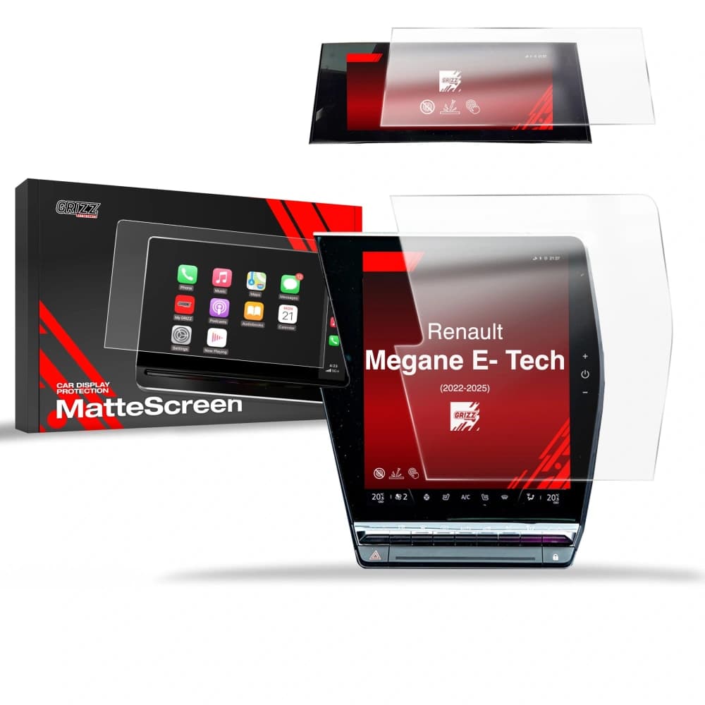 Matte GrizzGlass CarDisplay Protection Renault Megane E-Tech 12" (2022-2025) matowa [2in1] - 1