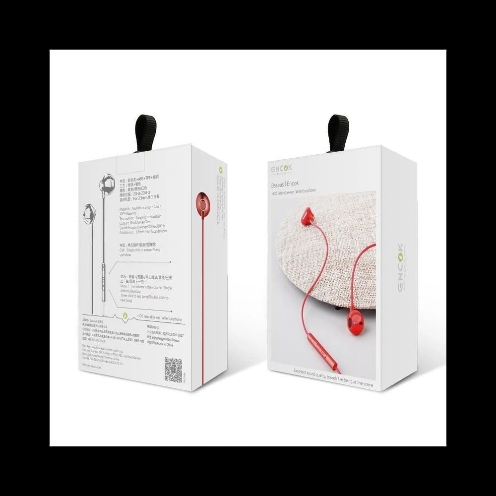 Căști Baseus Encok H06 - roșii - 6