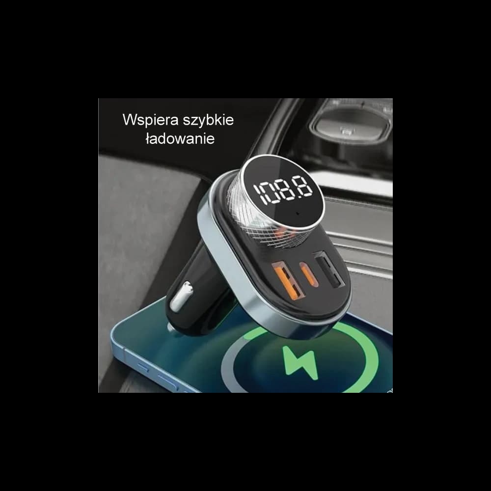 AWEI C-843 Transmițător FM, mâini libere, Bluetooth 5.0, MP3, 1xUSB-A, 1xUSB-C negru/negru - 5