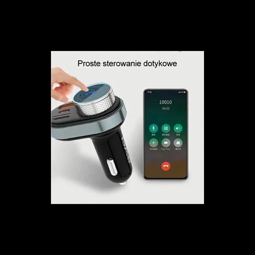 AWEI C-843 Transmițător FM, mâini libere, Bluetooth 5.0, MP3, 1xUSB-A, 1xUSB-C negru/negru - 6