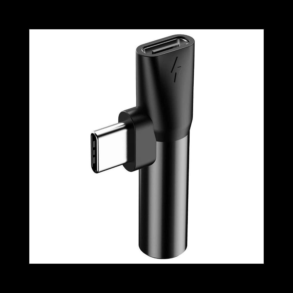Adaptér Audio Baseus USB-C na Mini Jack 3.5mm + USB-C (černý) - 4