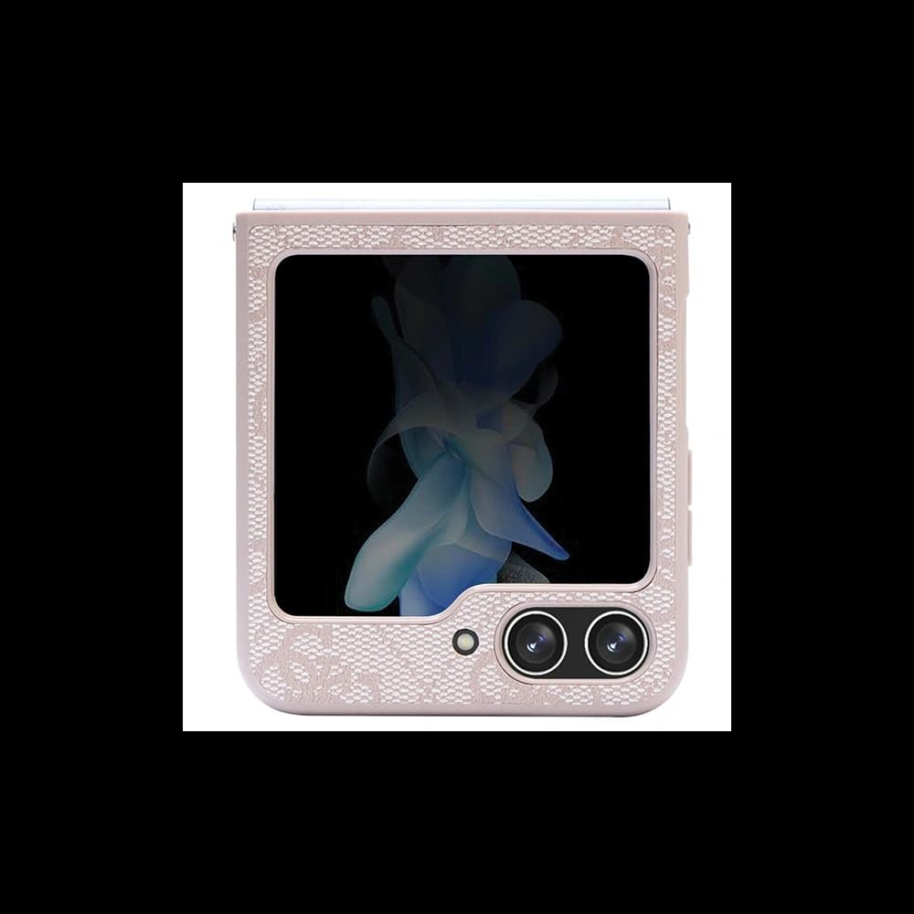 Etui Guess GUHCZF5P4TDPP Samsung Galaxy Z Flip 5 kemény tok Bőr 4G Háromszög Strassz rózsaszín/pink - 3