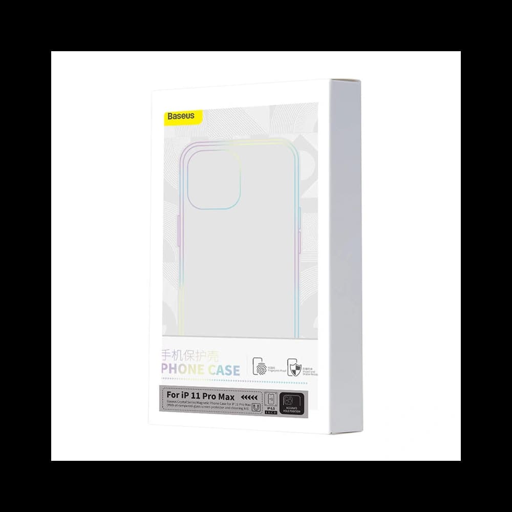 Baseus Apple Carcasă Magnetic Crystal Clear iPhone 11 Pro Max (transparent) + sticlă călită + kit de curățare - 6
