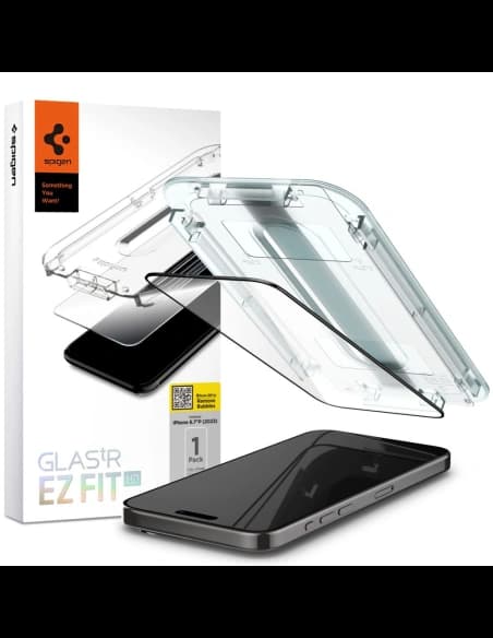 Gehärtetes Glas Spigen GLAS.tR ez Fit FC Apple iPhone 15 Pro Max Schwarz