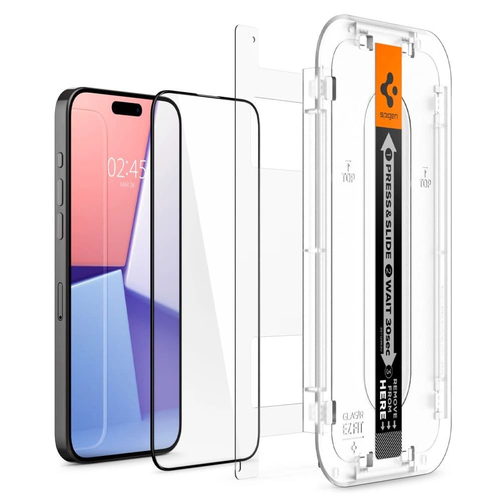 Gehärtetes Glas Spigen GLAS.tR ez Fit FC Apple iPhone 15 Pro Max Schwarz - 2