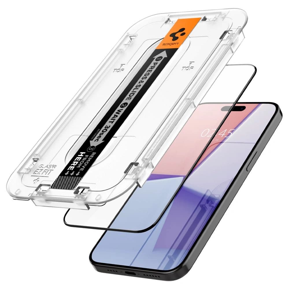 Gehärtetes Glas Spigen GLAS.tR ez Fit FC Apple iPhone 15 Pro Max Schwarz - 3