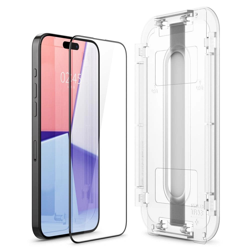 Gehärtetes Glas Spigen GLAS.tR ez Fit FC Apple iPhone 15 Pro Max Schwarz - 4