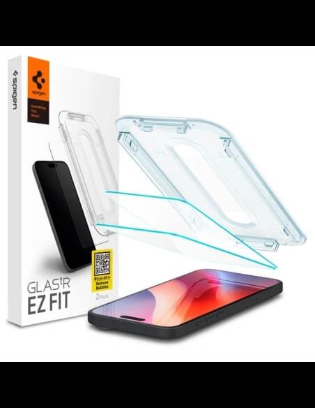 Spigen GLAS.tR ez Fit Apple iPhone 15 / 16 Clear [2 PACK]