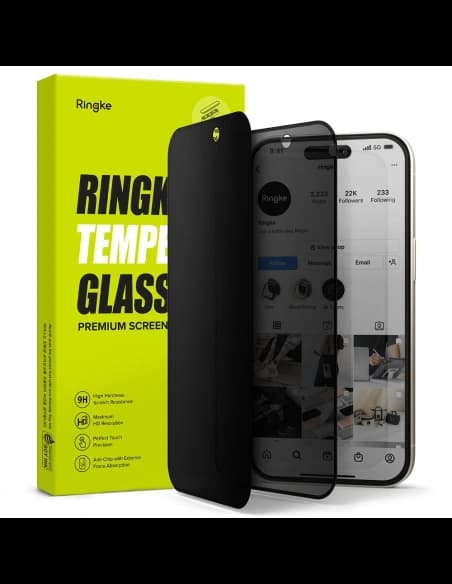 Ringke Apple Sticlă călită Sticlă călită iPhone 15 Confidențialitate