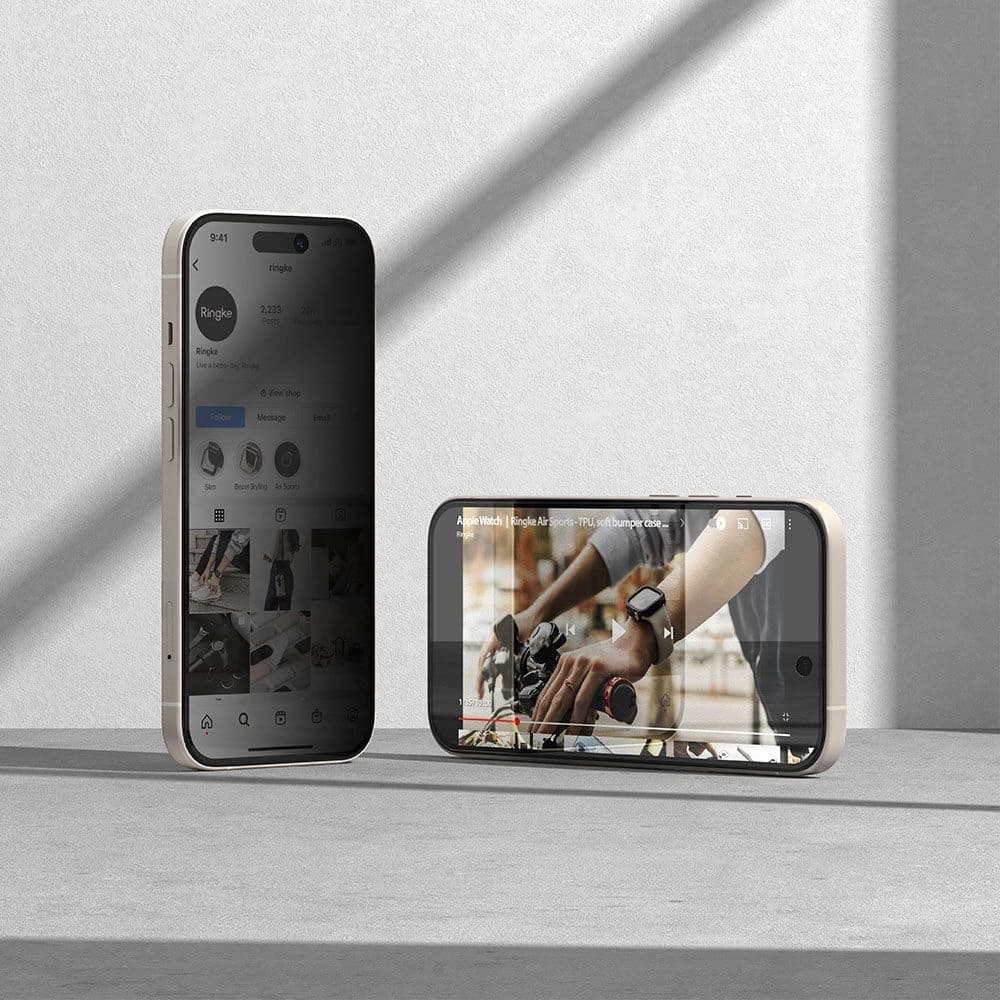 Ringke Apple Sticlă călită Sticlă călită iPhone 15 Confidențialitate - 6