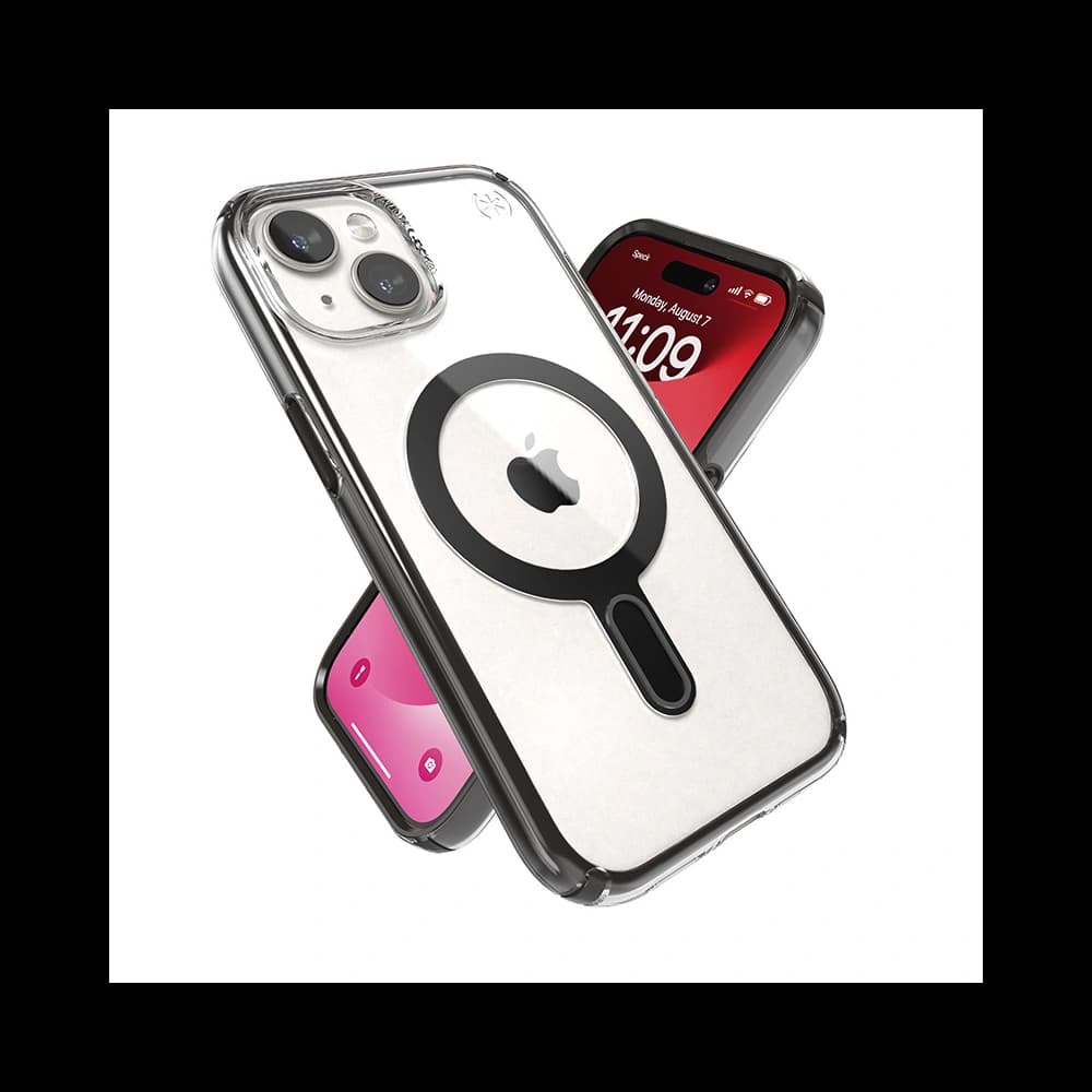 Speck Apple Carcasă Presidio Perfect-Clear ClickLock MagSafe iPhone 15 (transparent/negru glazurat/gri) - 7