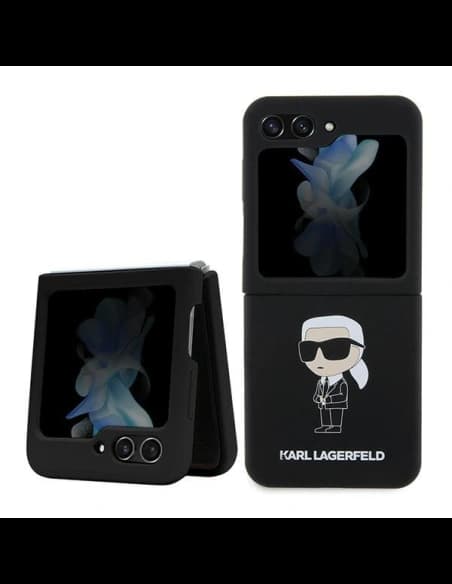 Etui Karl Lagerfeld KLHCZF5SNIKBCK Samsung Galaxy Z Flip5 keménytok Szilikon Ikonik fekete/black