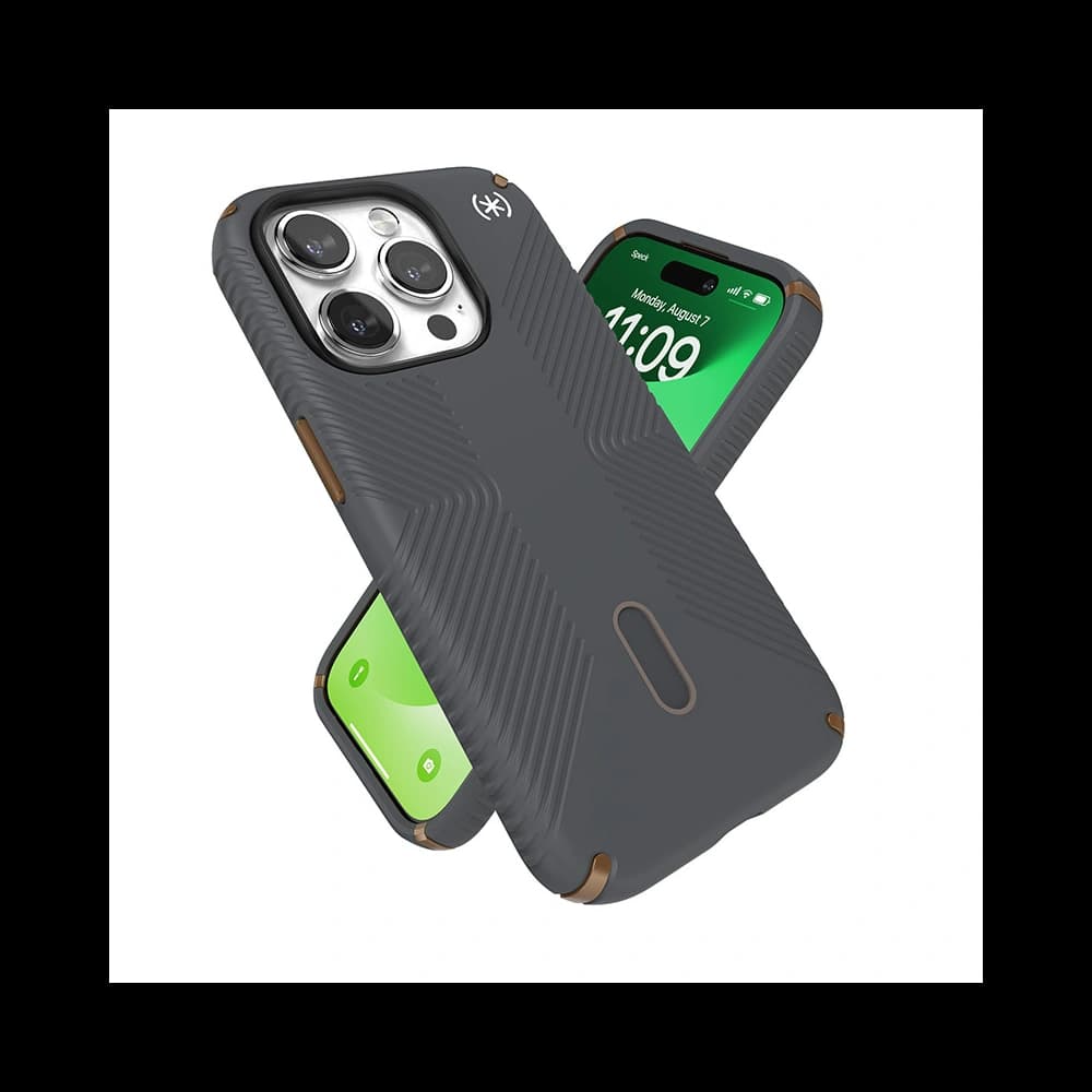 Speck Apple Carcasă Presidio2 Grip ClickLock & MagSafe iPhone 15 Pro (gri cărbune/Cool Bronze) - 10