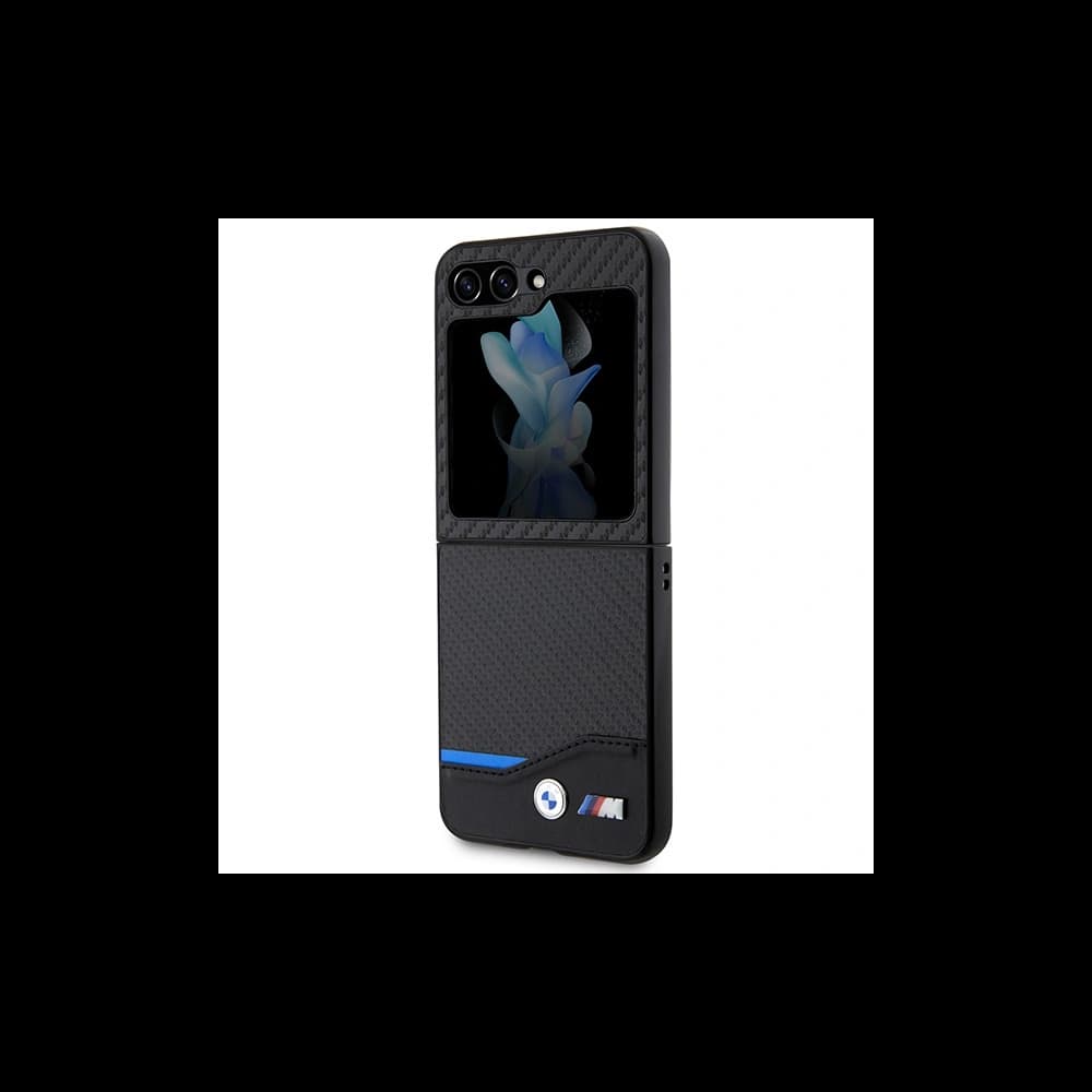 Case BMW BMHCZF522NBCK Samsung Galaxy Z Flip5 Leder Carbon schwarz/black - 6