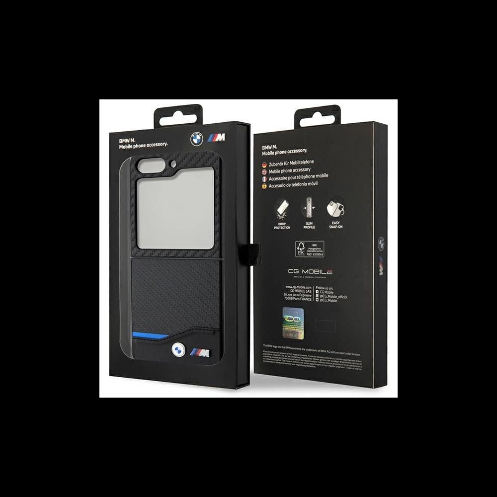 Case BMW BMHCZF522NBCK Samsung Galaxy Z Flip5 Leder Carbon schwarz/black - 8