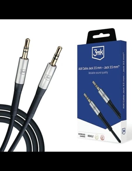 Kabel 3MK AUX jack 3,5mm / jack 3,5mm 1m