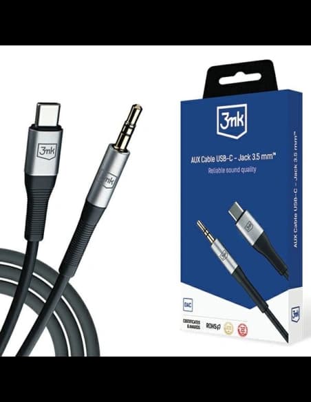 Kabel 3MK AUX USB-C / jack 3,5mm 1m