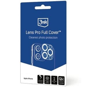 A 3MK Lens Pro Full Cover védőfólia Apple iPhone 15 Pro / 15 Pro Max készülékhez