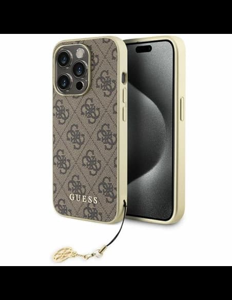 Case Guess GUHCP15XGF4GBR Apple iPhone 15 Pro Max Hardcase 4G Charms Collection braun/brown