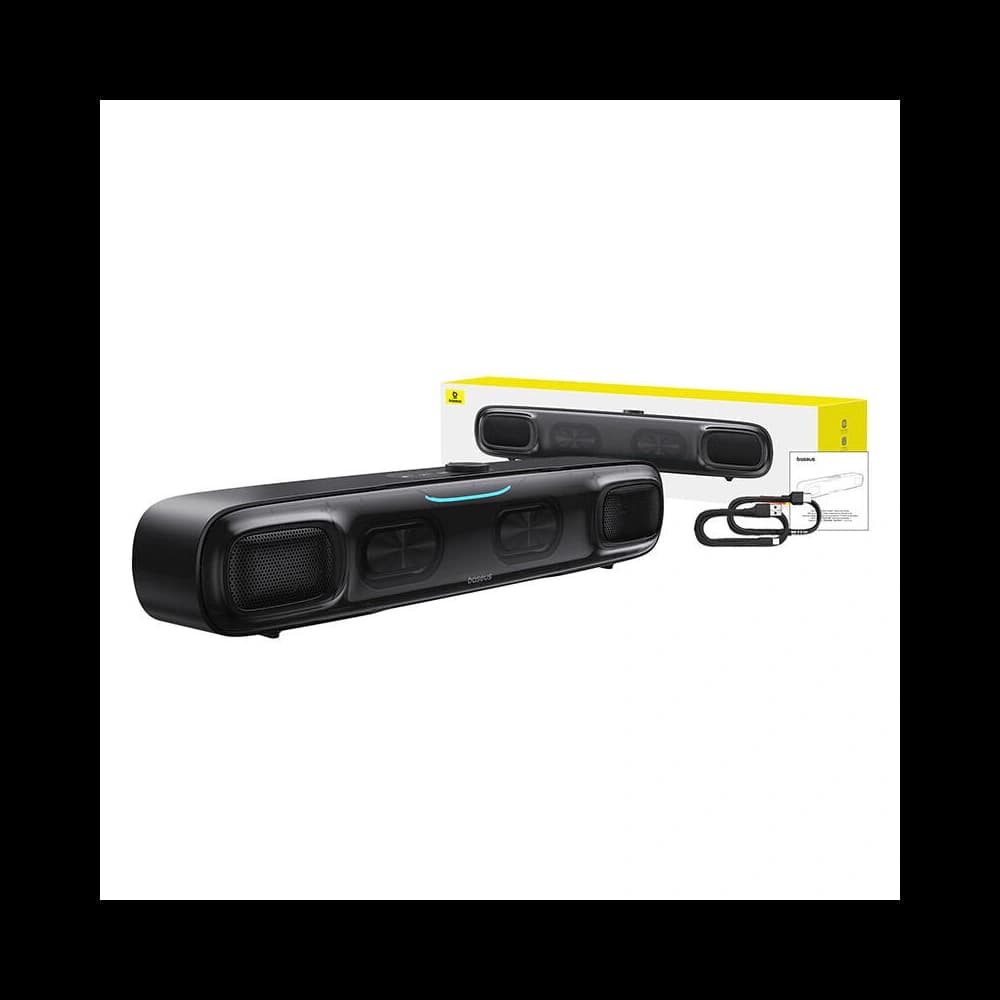 Baseus AeQur DS10 mini soundbar BT 5.3, USB-C, jack 3.5mm (black) - 1