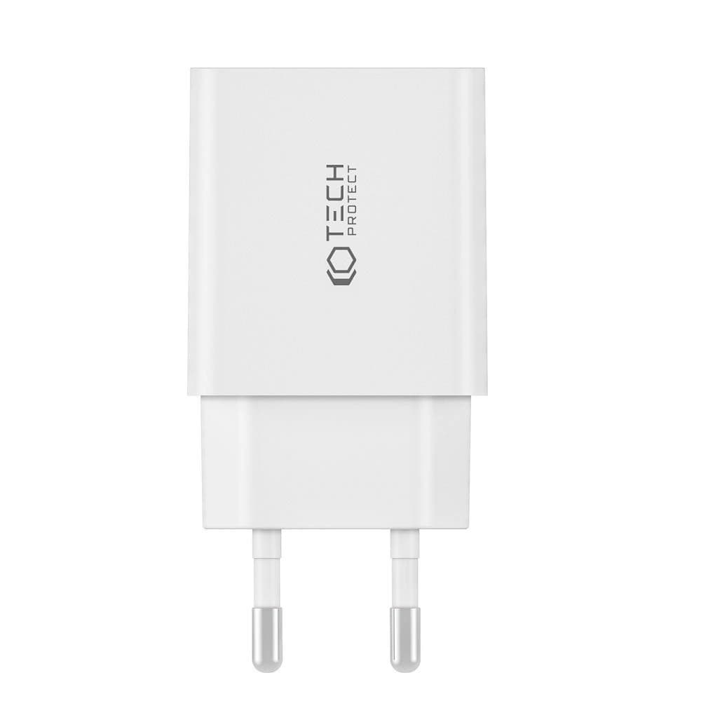Ładowarka sieciowa Tech-Protect C35W, 2xUSB-C, PD, 35W + kabel USB-C biała - 4