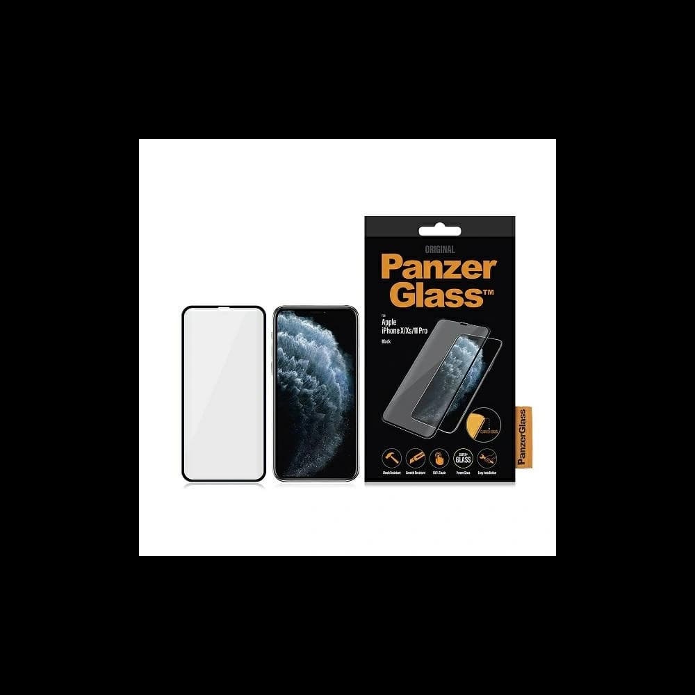Edzett üveg PanzerGlass Curved Super+ Apple iPhone X / XS / 11 Pro fekete