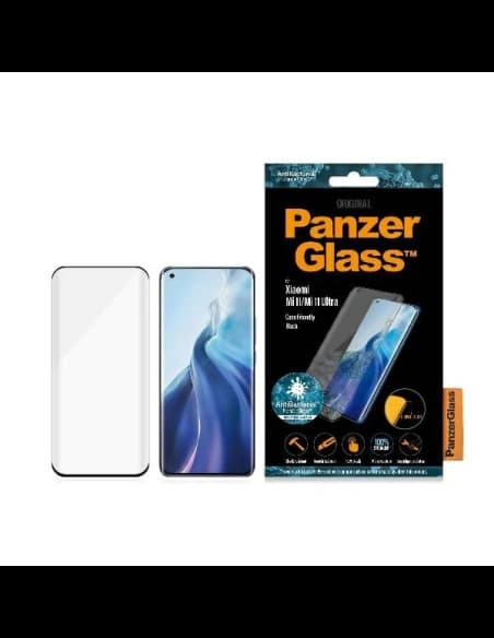Gehärtetes Glas PanzerGlass Curved Super+ Xiaomi Mi 11 / Mi 11 Ultra Case Friendly Antibakteriell schwarz