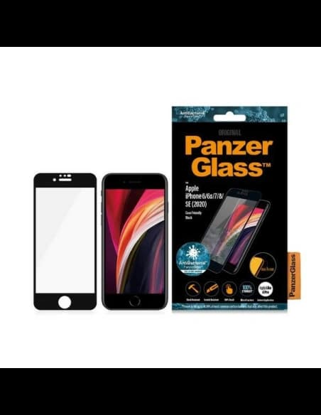 Edzett üveg PanzerGlass E2E Pro Super+ Apple iPhone 7 / 8 / SE / SE 2022 Case Friendly fekete