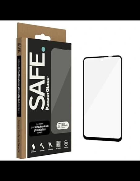 PanzerGlass SAFE de Motorola Moto G22 / E32 / E32s / Lenovo K15 Plus Protecție ecran Edge-to-Edge sticlă temperată negru