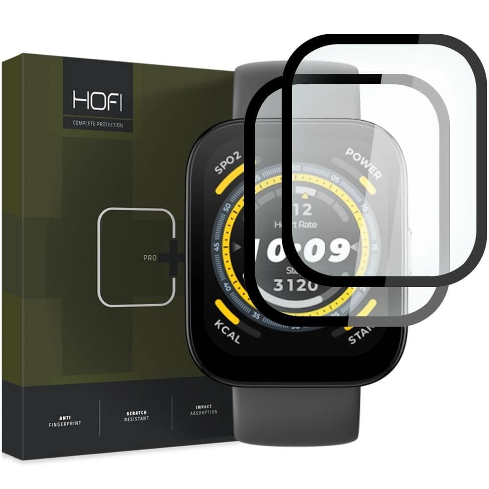 Hybriertes Glas Hofi Hybrid Pro+ Amazfit Bip 5 Schwarz [2 PACK] - 1