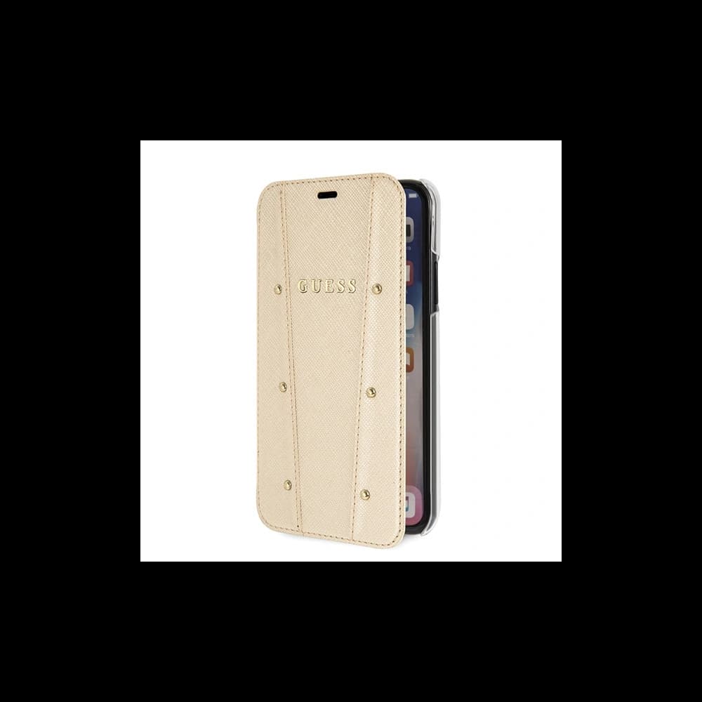 Etui Guess GUFLBKPXKAILGO Apple iPhone X / XS kniha Kaia Saffiano zlatý/gold - 2