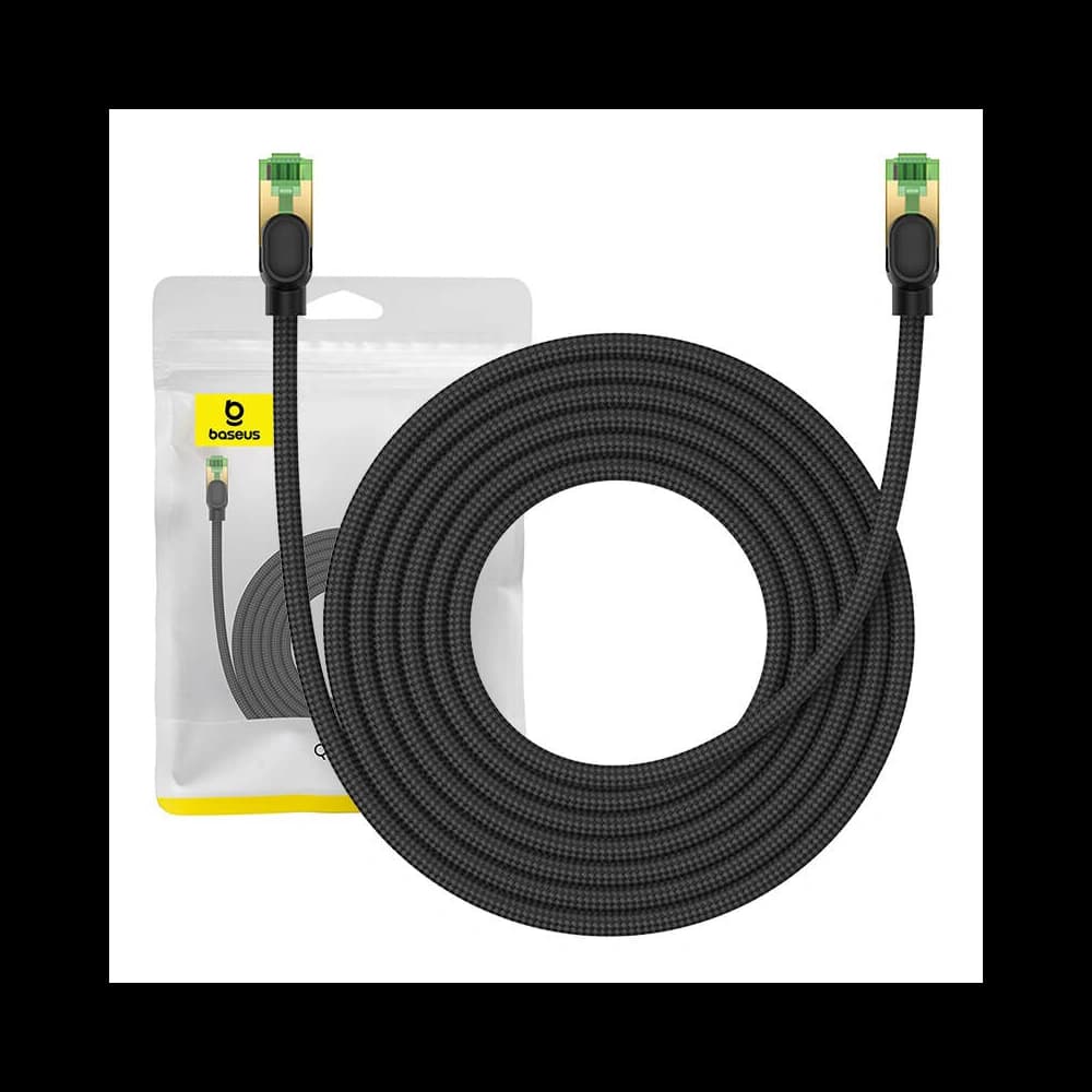 Netzwerkkabel Baseus im geflochtenen Kat. 8 Ethernet RJ45, 40Gbps, 5m (schwarz) - 1