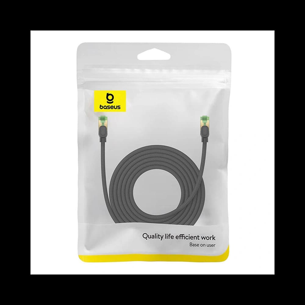 Netzwerkkabel Baseus im geflochtenen Kat. 8 Ethernet RJ45, 40Gbps, 5m (schwarz) - 8