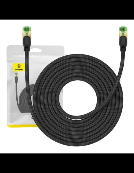 Kabel síťový Baseus v opletu kat. 8 Ethernet RJ45, 40Gbps, 8m (černý)