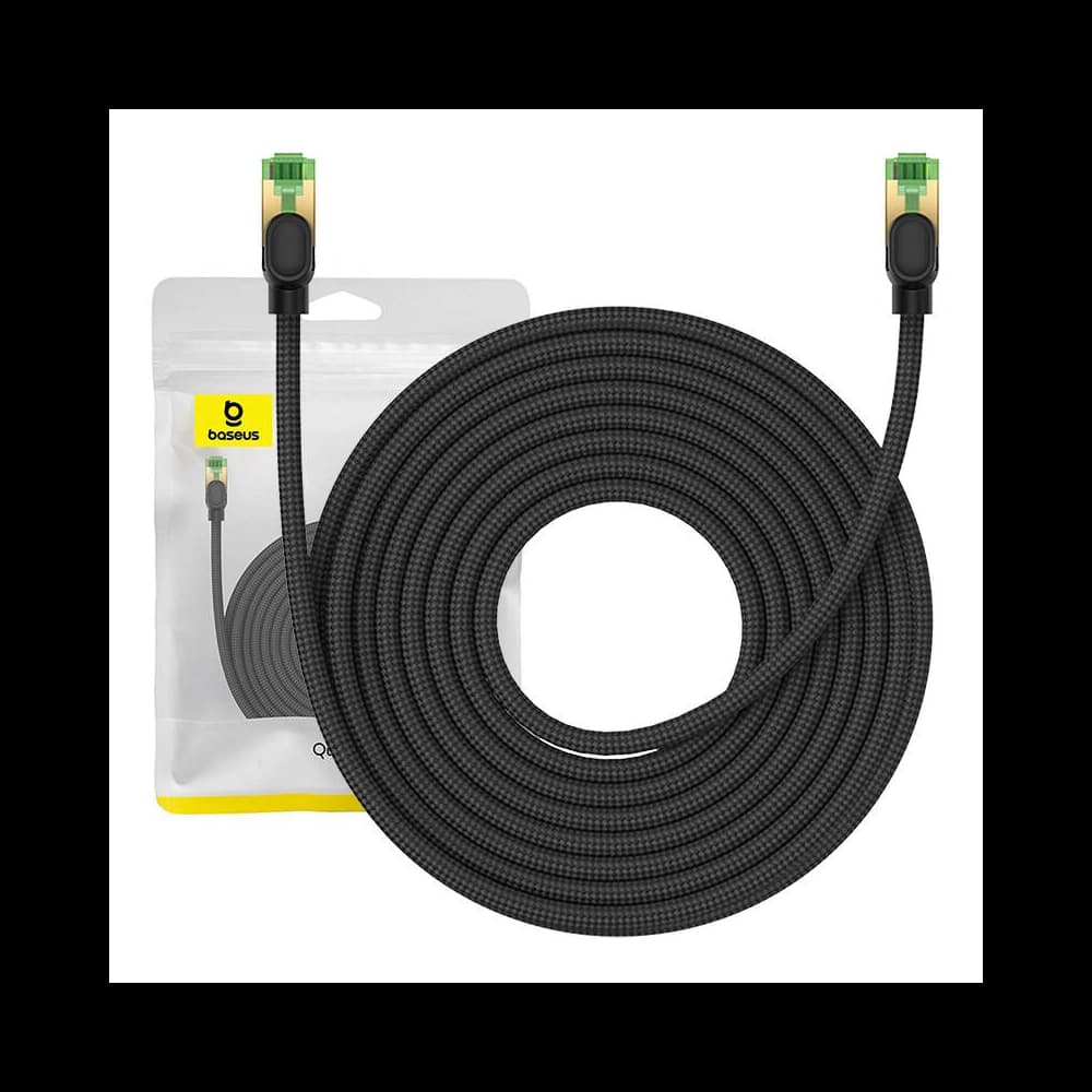 Baseus braided cat 8 Ethernet RJ45 network cable, 40Gbps, 10m (black) - 1
