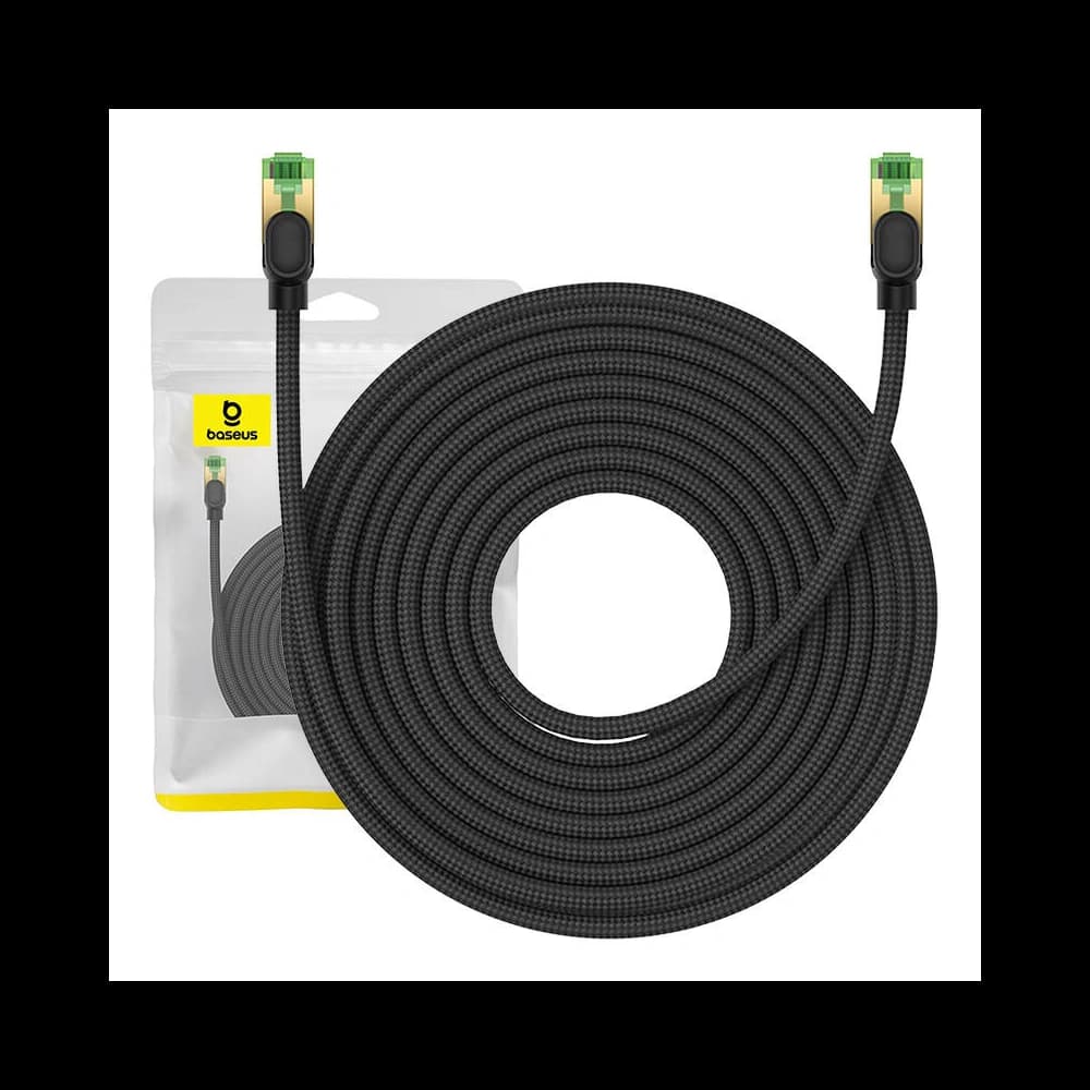 Baseus braided cat 8 Ethernet RJ45 network cable, 40Gbps, 15m (black) - 1
