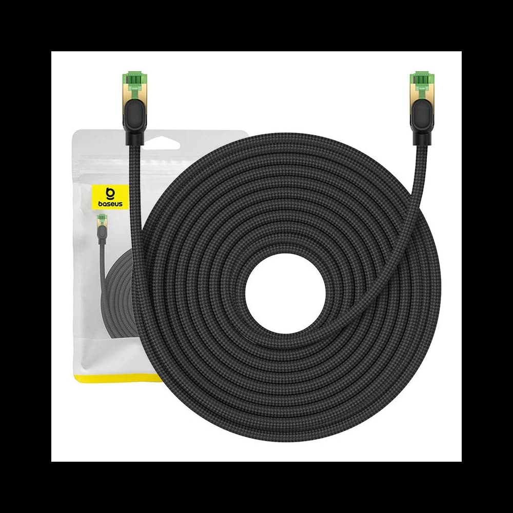 Baseus braided cat 8 Ethernet RJ45 network cable, 40Gbps, 20m (black) - 1
