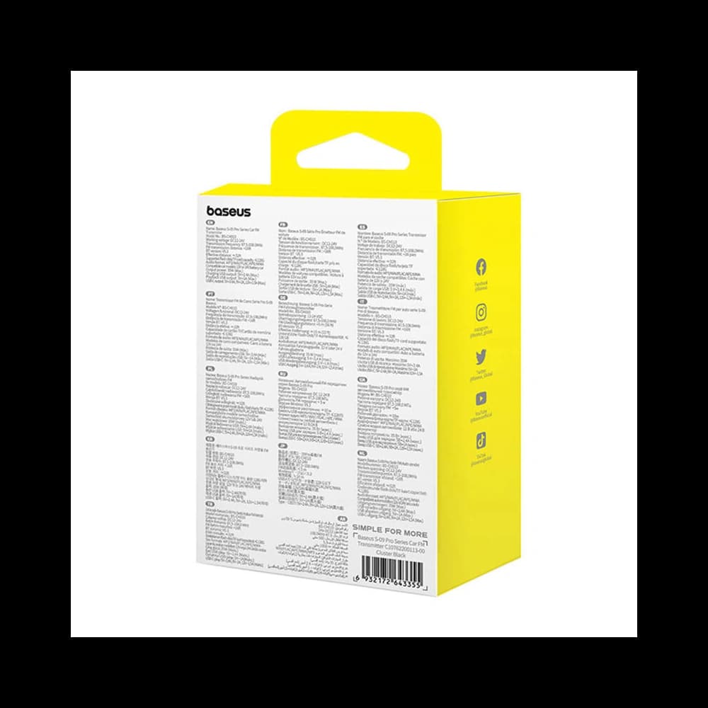 Baseus Transmițător FM S-09 Pro Bluetooth 5.3 (negru) - 7