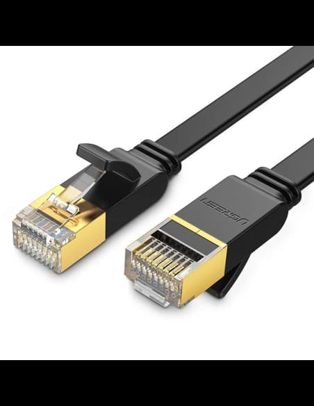 Ploché síťové kabel UGREEN Ethernet RJ45 Cat.7 STP LAN 10Gbps 3m černý