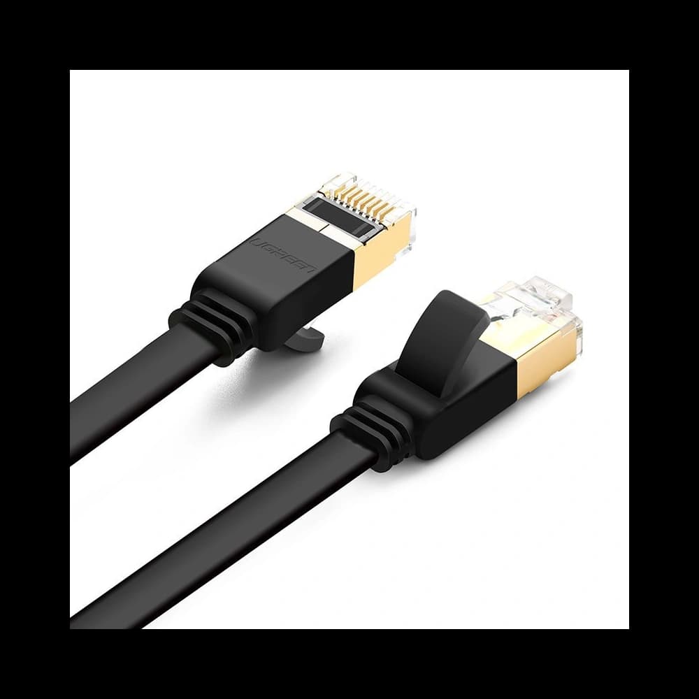 Ploché síťové kabel UGREEN Ethernet RJ45 Cat.7 STP LAN 10Gbps 3m černý - 2