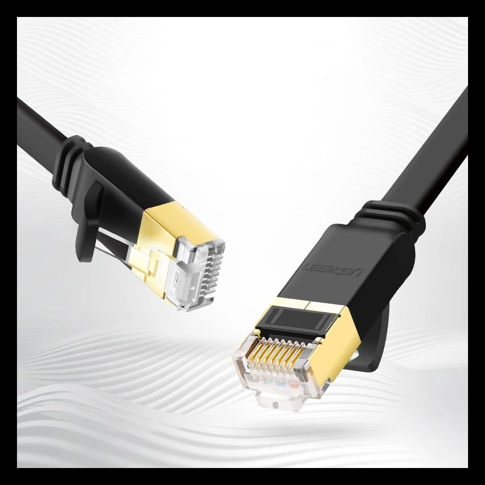 Ploché síťové kabel UGREEN Ethernet RJ45 Cat.7 STP LAN 10Gbps 3m černý - 12