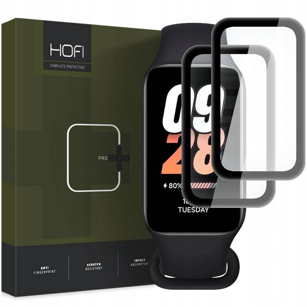 Hofi Xiaomi Hybrid Glass Hybrid Pro+ Smart Band 8 Active Negru [2 PACK] - 1