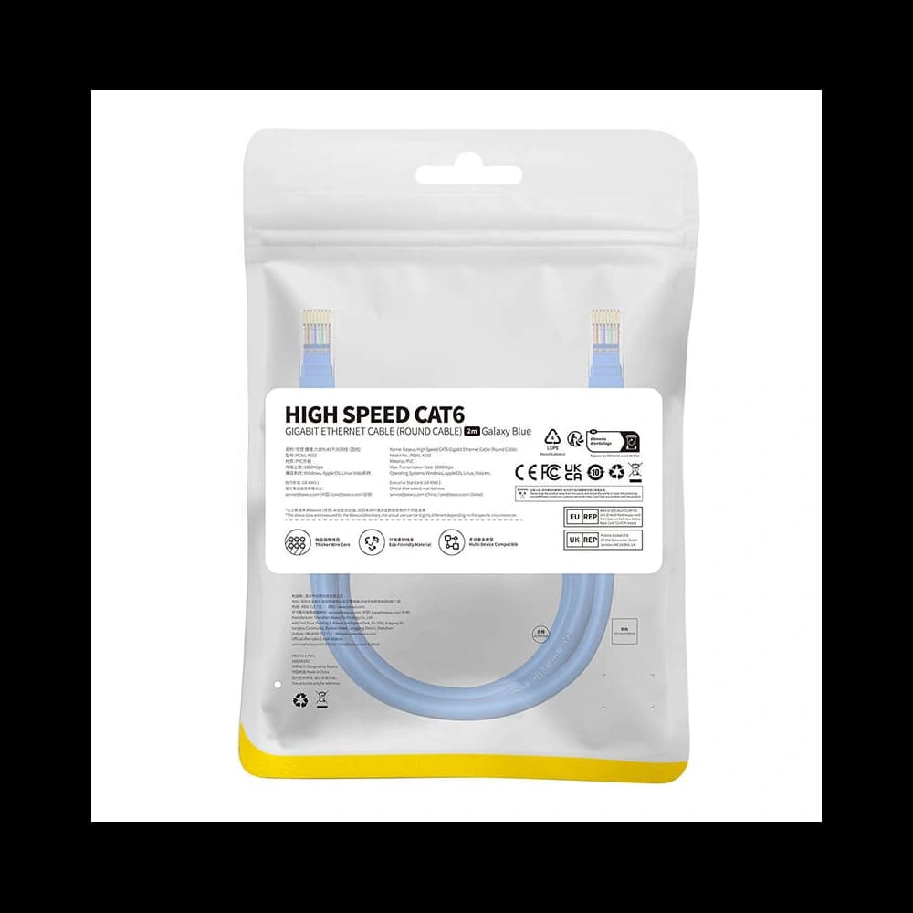 Kabel síťový Baseus Ethernet RJ45 Cat.6 1000Mbps 2m (modrý) - 10