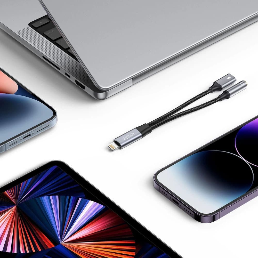 Tech-Protect 3.5mm Adaptor UltraBoost Lightning - mini jack / Lightning Negru - 2