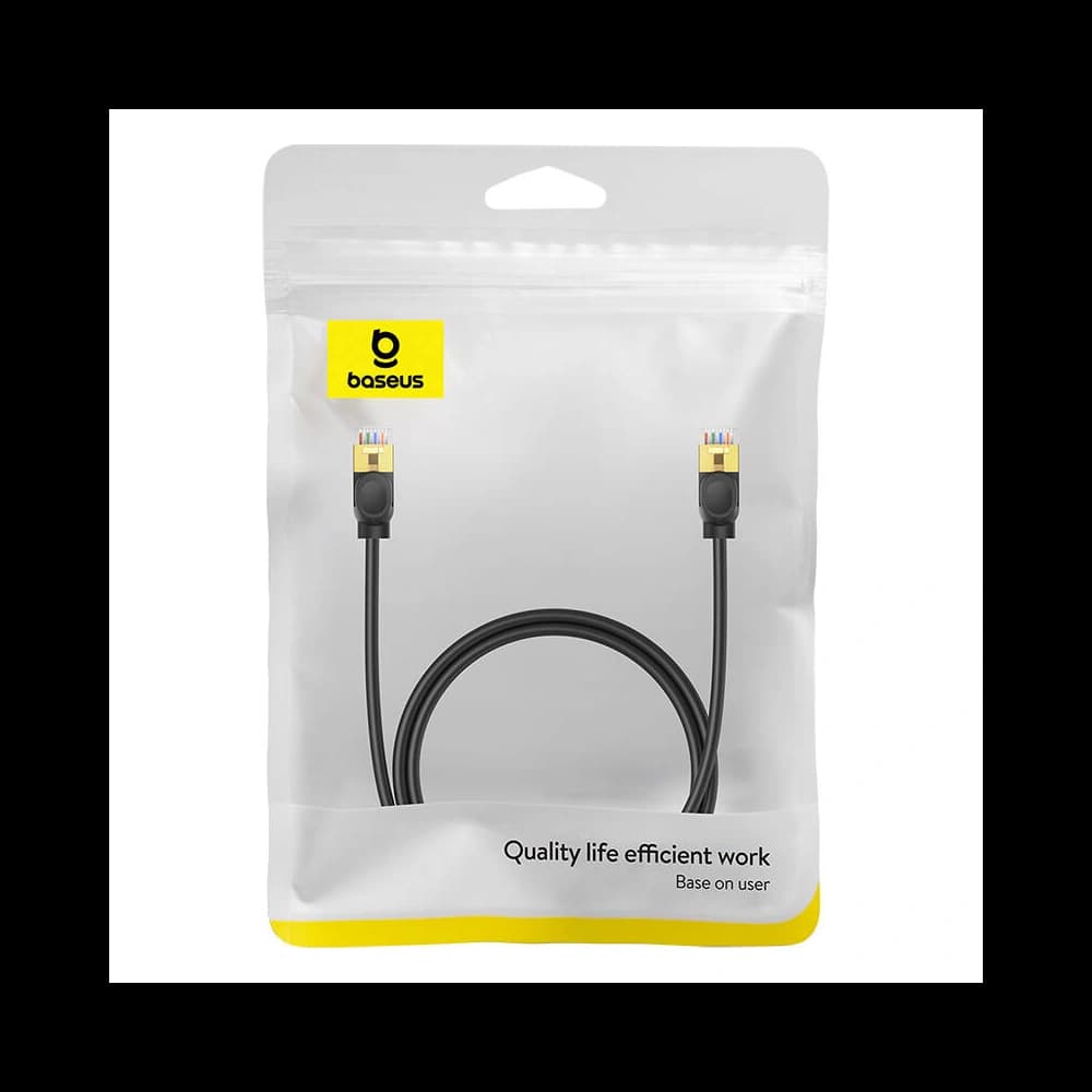 Netzwerkkabel Baseus High Speed, Ethernet RJ45, 10 Gbps, Cat.7, 1m (schwarz) - 7