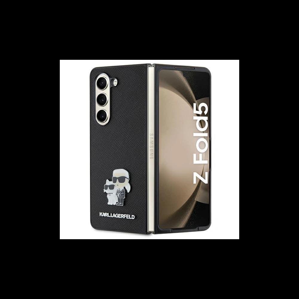 Karl Lagerfeld Samsung Geantă KLHCZFD5SAKCNPK Galaxy Z Fold5 hardcase Saffiano Karl&Choupette Pin negru/negru