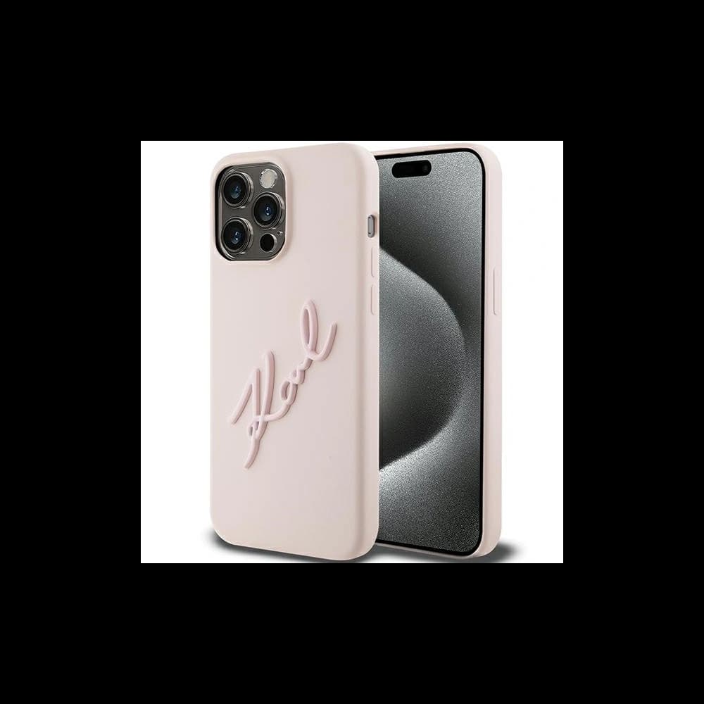 Karl Lagerfeld Carcasă KLHCP15LSKSBMCP iPhone 15 Pro roz / roz hardcase Carcasă silicon Karl Script - 1